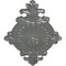 Ekena Millwork Quentin Ceiling Medallion, Hand-Painted Silver, 23 1/2"W x 12 1/4"H x 1 1/2"P CM23RO1SLS - alternate 3